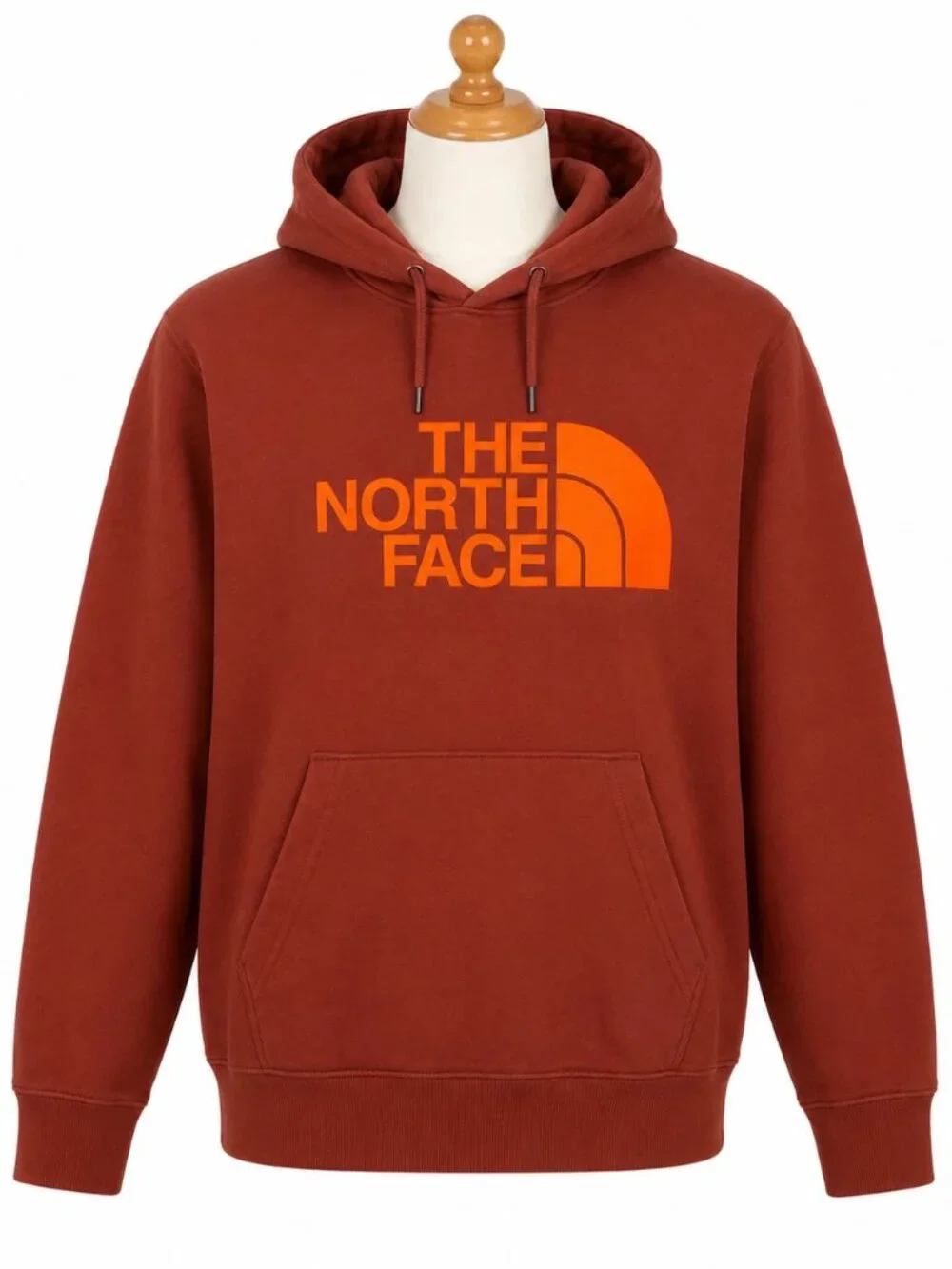 The North Face Tekno Logo Men's XL Brick Red Hoodie Pullover Hoody Jacket NF EUC